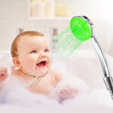 LEDGLE LED shower head with hose, shower head, hand shower, 3 colors, temperature control, color change and holder without drilling, water-saving, pressure-increasing, universal shower head