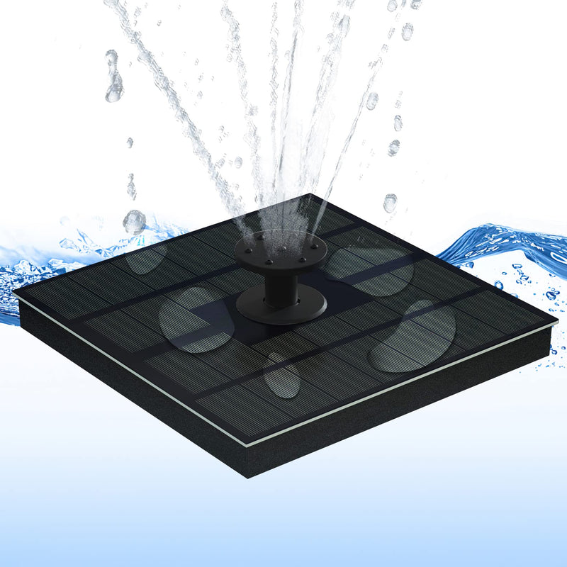 LEDGLE Solar Fountain Pump for Bird Bath, 2W Solar Fountain Pump with 7 Nozzles, Solar Water Fountain with 4 Fixed Rod, Solar Bird Bath Fountains for Outdoors, Pool, Water Feature, Garden, Patio