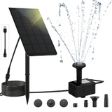 LEDBOKLI Solar Fountain Water Pump 2.5W Solar and USB Dual Powered Fountain Pump Max Flow 200L/H Solar Fountain Pump Kit with Stick and 7 Nozzles for Bird Bath, Garden, Backyard, Pool