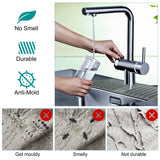 LEDGLE Sink Splash Guard, Splash Guard for Sink, 14.6x5.5In, Max for 2.5In Faucet, Conical Flow Tank for Draining, Foldable Food Grade Silicone Splash Guard Mat for Kitchen Bedroom Bathroom(Grey)