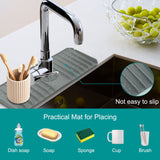 LEDGLE Sink Splash Guard, Splash Guard for Sink, 14.6x5.5In, Max for 2.5In Faucet, Conical Flow Tank for Draining, Foldable Food Grade Silicone Splash Guard Mat for Kitchen Bedroom Bathroom(Grey)
