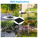 LEDGLE Solar Fountain Pump for Bird Bath, 2W Solar Fountain Pump with 7 Nozzles, Solar Water Fountain with 4 Fixed Rod, Solar Bird Bath Fountains for Outdoors, Pool, Water Feature, Garden, Patio